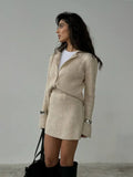 Knitted Sweater Set Hottie Simple Cardigan Ass Skirt Set Winter Two-Piece
