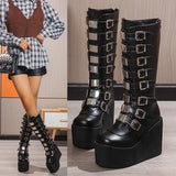 Zingj New Autumn And Winter Boots Women's Thick Heel Martin Boots But Knee Boots High Tube Thin Boots Thick Bottom Autumn And