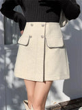 Tweed Sparkle Buttoned Mini Skirt- Outfit