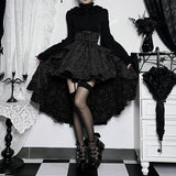Autumn New Sexy Stitching Bag Hip Skirt Temperament Slim High Waist Tie Waist Tail Half Skirt
