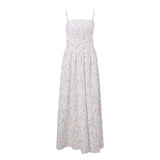 Zingj Women's Wear 2024 Summer New Pure Desire Wind Sexy Waist Condole Belt Broken Flowers Show Thin French First Love Dress