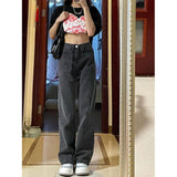 Zingj Size Women's Pear Wear With White Jeans Female Autumn Loose Wide Legs Show Thin Straight Down Pants-Outfit