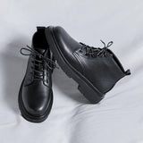 Zingj Help Martin Boots Male Handsome Autumn British Locomotive Ins Leather Shoes Port Style Couples Work Boots