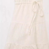 Spring Style Tiered Tie-Up Short Suspender Dress
