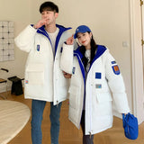 In The Winter Of 2024, Both Sides Wear Long Cotton Clothes Male Popular Brand Ruffian Handsome Loose Design Sense Fashion Warm Padded Clothes-Outfit