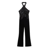 New Tassel Beads Decorated With Neckline Jumpsuits