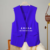 Zingj Vest Female 2024 Spring And Autumn New Korean Version Of Foreign Fashion Trend Vest Rice White Horse Clip Suit