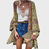 Early Autumn Street Hipster Thin Loose Bohemian Long-sleeved Printed Mid-length