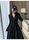 Vintage White Long Sleeve Knitted Midi Dresses for Women 2023 Autumn Casual Fashion Slim Elegant Party Female