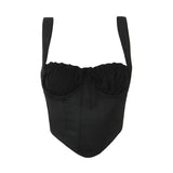 Corset Strap Crop Top-Outfit