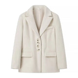 Women's Clothing 2025 Spring New Fashion Free Single Row Buckle Long Hair Suit