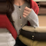 Zingj Year Red Soft Waxy Sweater Coat Female Spring Autumn 2024 New College Style Versatile Knit Cardigan Jacket