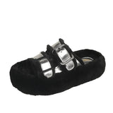 Zingj Slippers Female Autumn Winter Soft Bottom Comfortable Indoor Floor Slippers Leather Flat Slippers Outside The New-Outfit