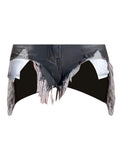Tassel Ripped Denim Shorts Femme High Waist Y2k Casual Bottoms For Ladies Denim Pants Women Clothing Fashion Short