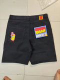 Skateboard Denim Shorts Washed Denim Shorts Summer Loose Retro Trend Brand Casual Denim