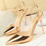 Shoes Fashion Sandals Women 2021 Patent Leather High Heels Women Sandals Summer Heeled Sandals Pointed Toe Women