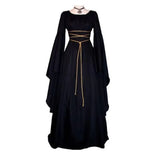Sleeve Satin Round Neck Irregular Belt Women's Dress Halloween