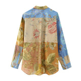 New Spliced Print Shirt 3287178 Pajamas Flared Pants