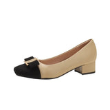 Zingj Fragrant Wind Thick Heel Single Shoes Female 2024 Spring And Autumn New Temperament Commuter Wind Spell Color Shallow French High