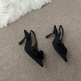 Zingj New 2024 Summer Single Shoe With Pointed Heels-Outfit