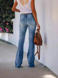 The Monkey Elastic Wide Leg Horn Jeans Woman-Outfit