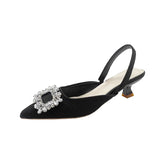 Sandals Women 2025 New Summer Drill Side Buckle Fairy Wind After The Air Fine Heel Tip Single