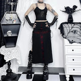 Summer 2024 New Hip Skirt Dark Wind Sexy Cross Splicing Basic Tie-Up Half-Skirt