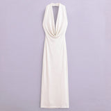 Spring Pleated Dress With Collar And Waist