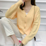 Zingj And Winter New Cashmere V-Collar Twist Sweater Women's Korean Version Lazy Cardigan