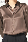 Sleeve Satin Blouse Women 2023 Solid Office Button Silk Shirt Woman Casual Loose Fashion Blouses Women Elegant Blusas