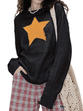 Star Pattern Semi Sheer Knit Top- Outfit