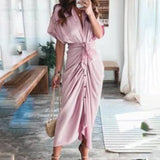 Women's Fashion Dress INS Temperament Fashion Printed Shirt Folded