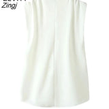 women fashion solid color stand collar pleats sleeveless smock shirt ladies office blouses chic roupas femininas tops