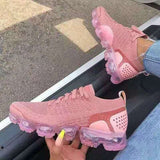 Zingj New Korean Breathable Sports Shoes Women's Inner Heightened Flying Weaving Shoes Tie Breathable Running Shoes In Front Of