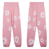 Printed Flower Wood Cotton Loose Sweater Y2K Hip Hop Street Pullover For