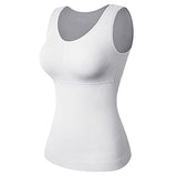 Tummy Control Shapewear Tank Tops Cami with Built in Bra Seamless Body Shaper Camisole Slimming Compression Waist