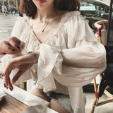 Sexy Shirts Women See Through Boho Mesh Blouse Summer Ruffle Flare Sleeve Elegant Peplum Tops Ruffles Ladies Blusas