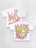 T-Shirt Men's Gothic Graphic Printing T-Shirt With Cotton Round Collar And Oversized Short Sleeves On The Street Of