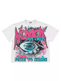 New Gothic Funny Street Trend Hip-Hop Printed High Street Casual Men's And Women's Short-Sleeved Round-Necked