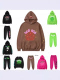 Fashion Hip Hop Print Sp5der Cobweb Hoodie Sweater Suit Men's