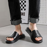 Zingj Men Wear Slippers Summer One-Drag Soft Sole Outdoor Beach Sandals Breathable Casual Slippers
