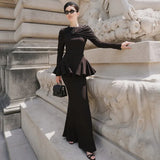 2025 Autumn New Women's Temperament Glazed Folded Long-Sleeved