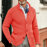 New Products - Dress Men's Casual Long-Sleeved Pure Color Knit Coat Men's