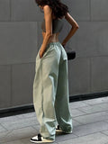 Pants Y2K Clothes Loose Drawstring Low Waist Joggers Trousers Women Casual Outfits Streetwear Baggy Wide Leg