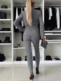 Selling Lady Elegant And Able-Doing Professional Double Buckle Suit Suit