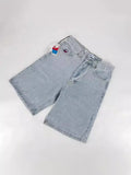 Y2k Big Boy Retro Hip-Hop Cartoon Graphics Denim Shorts Embroidered Loose Short Shinahara
