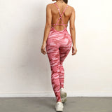 Zingj V Neck No Embarrassment Line Yoga Fitness Jumpsuit Show Back Hip Sports Jumpsuit Dance Pants Women-Outfit