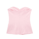 Satin Texture Spliced Tight Blouse 8881593 Fork Silk Satin Texture Spliced Skirt 2287595