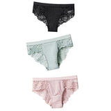 Panties Low Waist Hollow Briefs Solid Color Women's Underpants Lace Flower Panties Seamless Close-fitting Sexy
