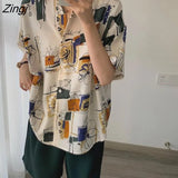 Women Vintage Short Sleeve Summer Sun-proof Newest Teens Harajuku Retro Chic Temperament Tops Cute Classy Clothes
